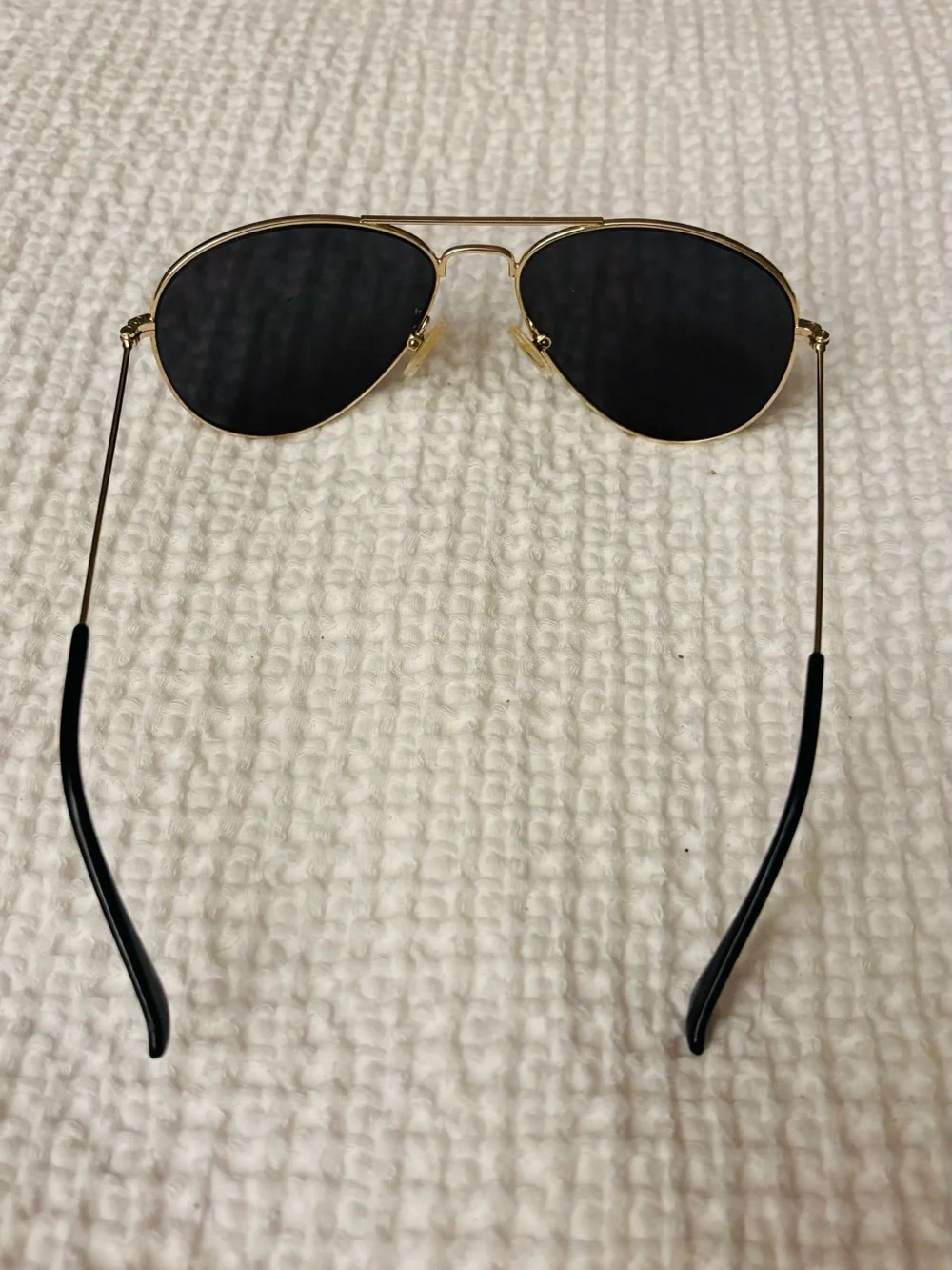 Classic Gold Aviator Sunglasses with Black Lenses